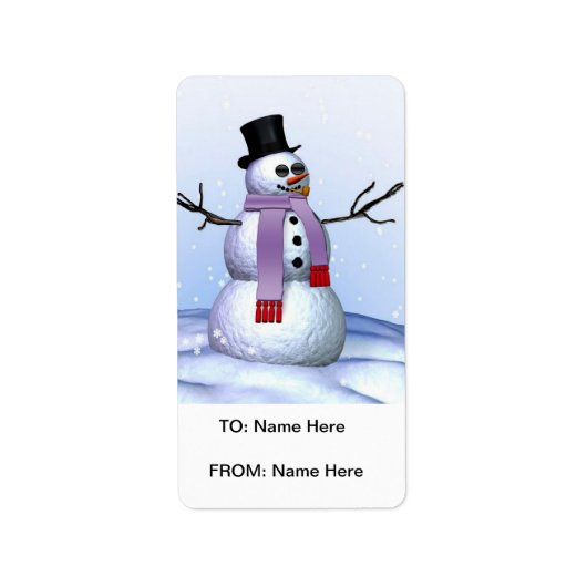 Frosty Christmas Present Label (Voorkant)