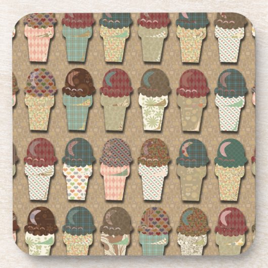 Frosty Cones Retro Art Fun Pattern Drankjes Onderzetter (Voorkant)