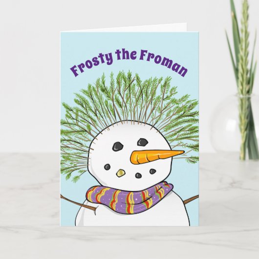 Frosty de Froman Grappige Kerst Feestdagen Kaart (Voorkant)