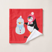 Frosty de Sneeuwman en Pinguïn Bad Handdoek (Wasdoekje)
