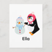 Frosty de Sneeuwman en Pinguïn Briefkaart (Voorkant)