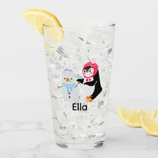 Frosty de Sneeuwman en Pinguïn Glas (Voorkant ijs)