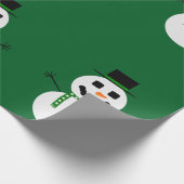 Frosty de Sneeuwman Green Wrapping Paper Cadeaupapier (Hoek)