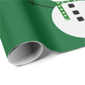 Frosty de Sneeuwman Green Wrapping Paper Cadeaupapier (Rol Hoek)