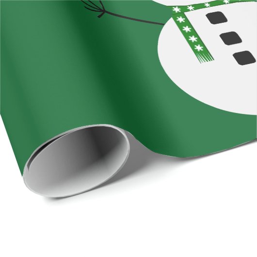 Frosty de Sneeuwman Green Wrapping Paper Cadeaupapier (Rol Hoek)