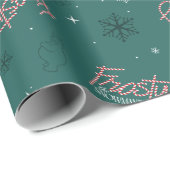 Frosty de Sneeuwman Groene Sneeuwvlok Patroon Cadeaupapier (Rol Hoek)