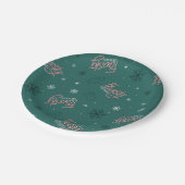 Frosty de Sneeuwman Groene Sneeuwvlok Patroon Papieren Bordje (Gekanteld)