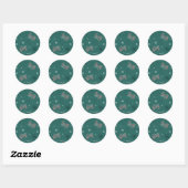 Frosty de Sneeuwman Groene Sneeuwvlok Patroon Ronde Sticker (Vel)