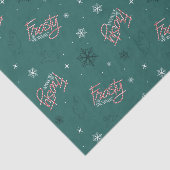 Frosty de Sneeuwman Groene Sneeuwvlok Patroon Tissuepapier (Detail)