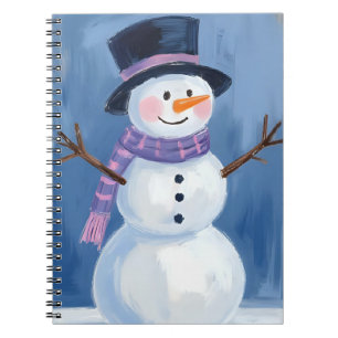 Frosty de Sneeuwman Kerstmis Aquarel Schilderij Notitieboek