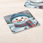 Frosty de Sneeuwman Papieren Onderzetter (Schuin)