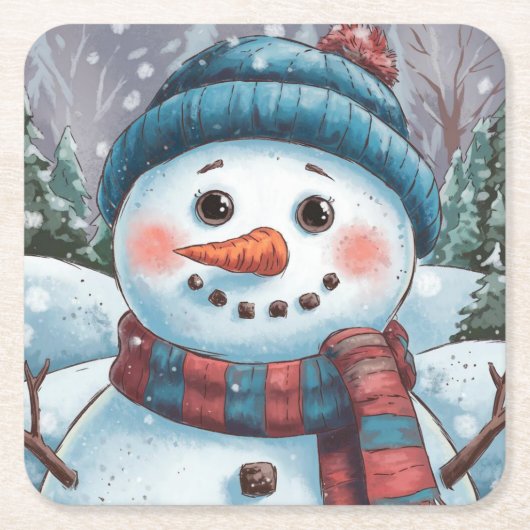 Frosty de Sneeuwman Papieren Onderzetter (Voorkant)