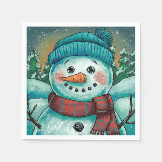 Frosty de Sneeuwman Papieren Servet (Voorkant)
