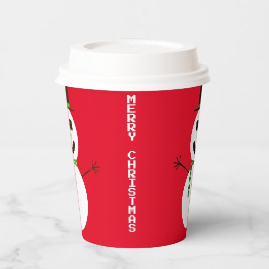 Frosty de Sneeuwman Red Paper Cup Papieren Bekers (Links)