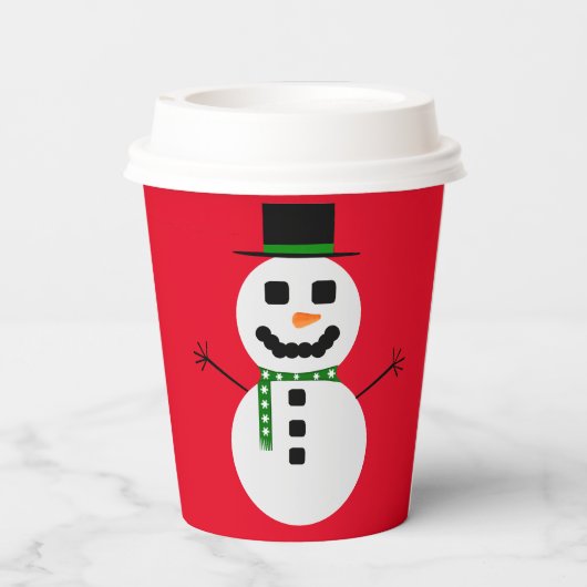 Frosty de Sneeuwman Red Paper Cup Papieren Bekers (Achterkant)