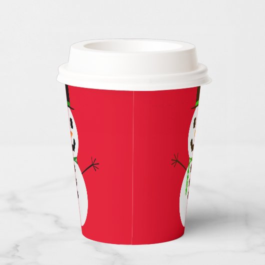 Frosty de Sneeuwman Red Paper Cup Papieren Bekers (Rechts)