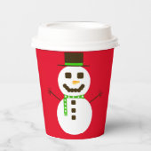 Frosty de Sneeuwman Red Paper Cup Papieren Bekers (Voorkant)