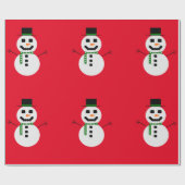 Frosty de Sneeuwman Red Wrapping Paper Cadeaupapier (Vlak)