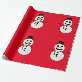 Frosty de Sneeuwman Red Wrapping Paper Cadeaupapier