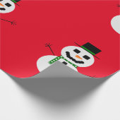 Frosty de Sneeuwman Red Wrapping Paper Cadeaupapier (Hoek)