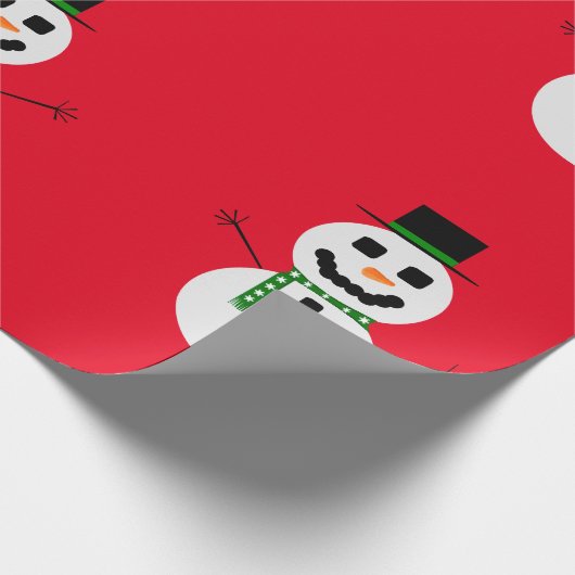 Frosty de Sneeuwman Red Wrapping Paper Cadeaupapier (Hoek)