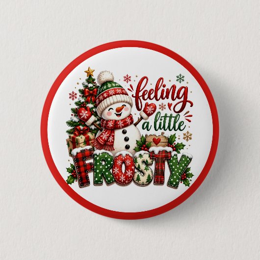 Frosty de Sneeuwman Ronde Button 5,7 Cm (Voorkant)