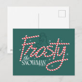 Frosty de Sneeuwman Suikerstok Logo Feestdagenkaart (Voorkant / Achterkant)