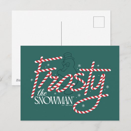 Frosty de Sneeuwman Suikerstok Logo Feestdagenkaart (Voorkant / Achterkant)