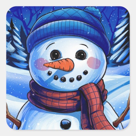 Frosty de Sneeuwman vakantie Sticker (Voorkant)