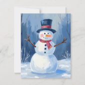 Frosty de Sneeuwman Winter Waterverf Schilderij Ka (Voorkant)