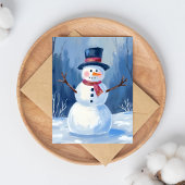 Frosty de Sneeuwman Winter Waterverf Schilderij Ka
