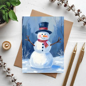 Frosty de Sneeuwman Winter Waterverf Schilderij Ka