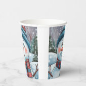 Frosty de Snowman Paper cup Papieren Bekers (Rechts)