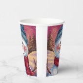 Frosty de Snowman Paper cup Papieren Bekers (Rechts)
