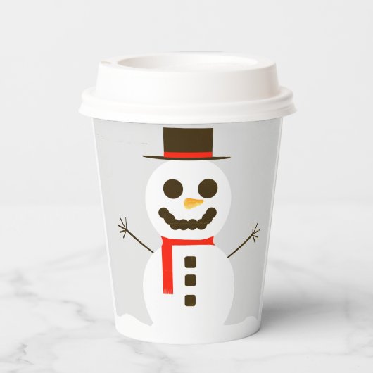 Frosty de Snowman Paper Cup Papieren Bekers (Achterkant)