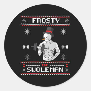 Frosty De Swolle Lelijke Sneeuw Gym Ronde Sticker