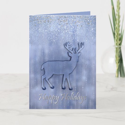 Frosty Deer Silhouette Vakantie Kaart (Voorkant)