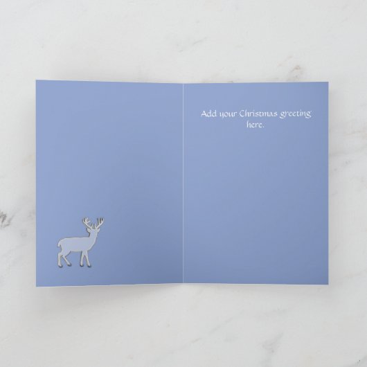 Frosty Deer Silhouette Vakantie Kaart (Binnen)
