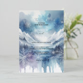 Frosty Elegance Moderne Waterverf Icy Silver Folie Uitnodiging (Staand Voorkant)