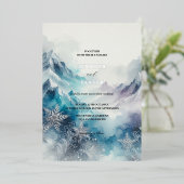 Frosty Elegance Moderne Waterverf Icy Silver Folie Uitnodiging (Staand Voorkant)