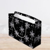 Frosty Elegance Sneeuwvlok Splendor Zwart Kerstmis Groot Cadeauzakje