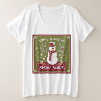 Frosty Elegance: Vogue-geïnspireerd sneeuw T-shirt