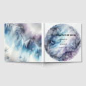 Frosty Elegance Wedding Modern Waterverf Icy Gastenboek (Volledig)