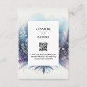 Frosty Elegance Wedding Modern Waterverf Icy Informatiekaartje (Voorkant)