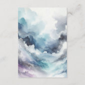 Frosty Elegance Wedding Modern Waterverf Icy Informatiekaartje (Achterkant)