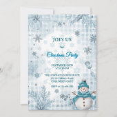 Frosty Elegant Blue & White Frosty Christmas Kaart (Voorkant)