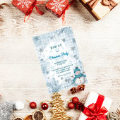 Frosty Elegant Blue & White Frosty Christmas Kaart