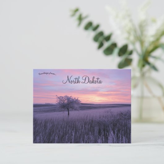 Frosty Erlenbusch Sunrise North Dakota Briefkaart (Staand voorkant)