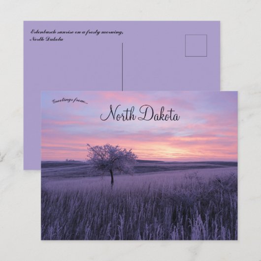 Frosty Erlenbusch Sunrise North Dakota Briefkaart (Voorkant / Achterkant)
