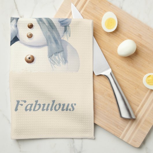 Frosty & Fabulous Schattige Meisje Sneeuwman Kerst Theedoek (Quarter Fold)